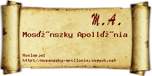 Mosánszky Apollónia névjegykártya